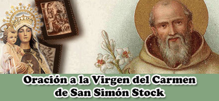 Oración a la Virgen del Carmen de San Simón Stock